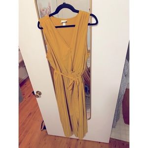 Mustard pleated dress